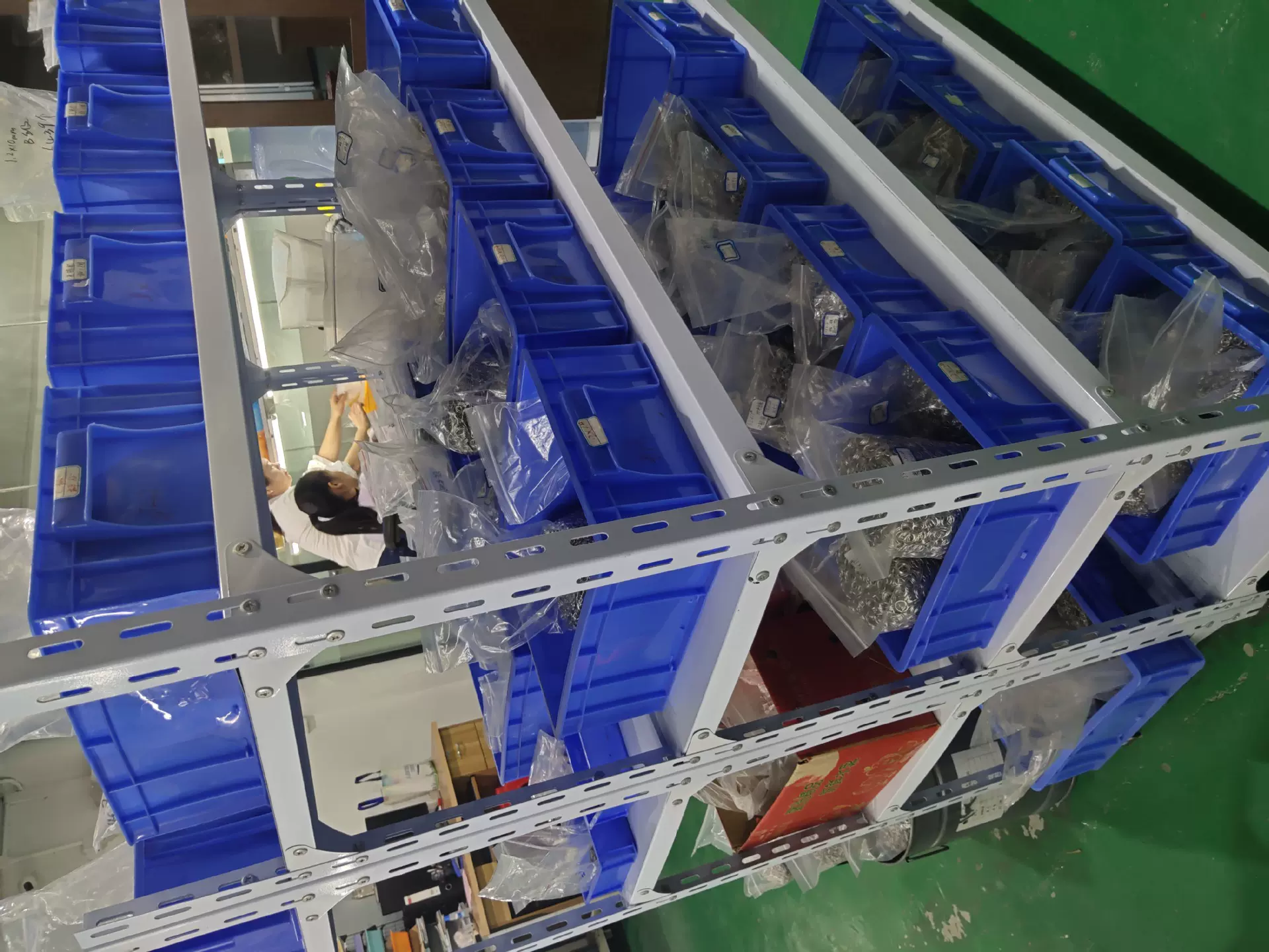 Organized jewelry parts and components storage bins