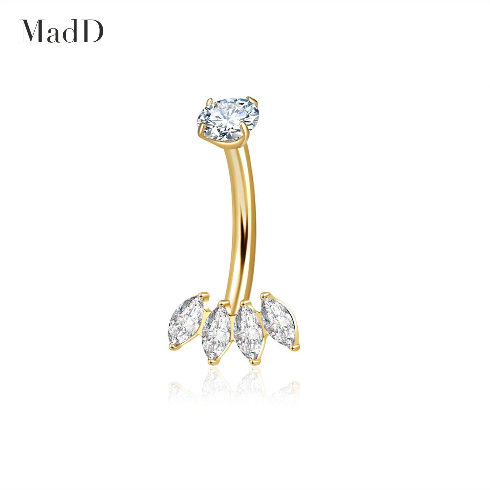 Butterfly CZ belly ring