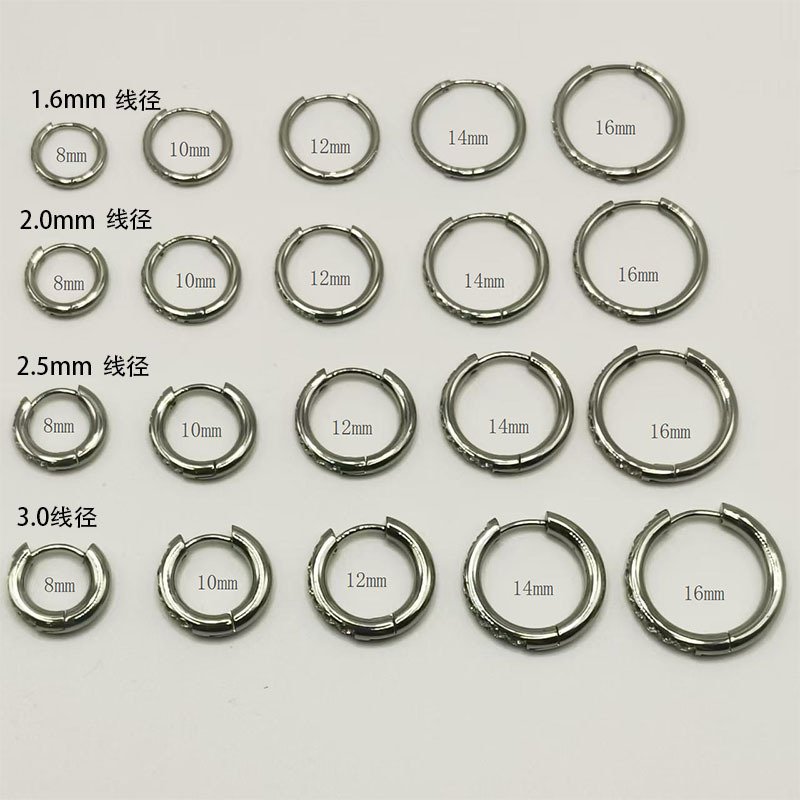 Gold CZ stainless steel hoop earrings