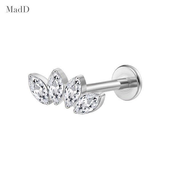 style 03 zircon internally threaded ear stud