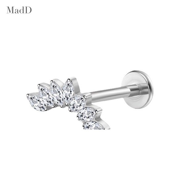 Style 05 zircon internally threaded ear stud