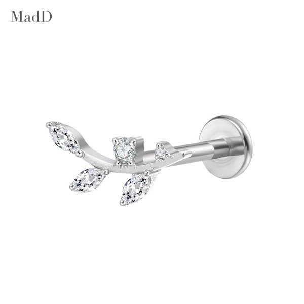 style 06 zircon internally threaded ear stud