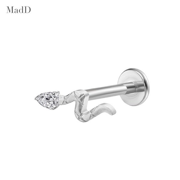 style 07 zircon internally threaded ear stud