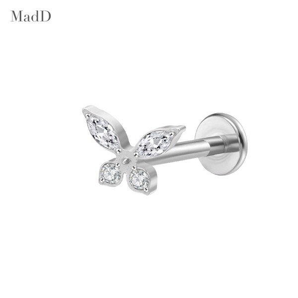 style 08 zircon internally threaded ear stud