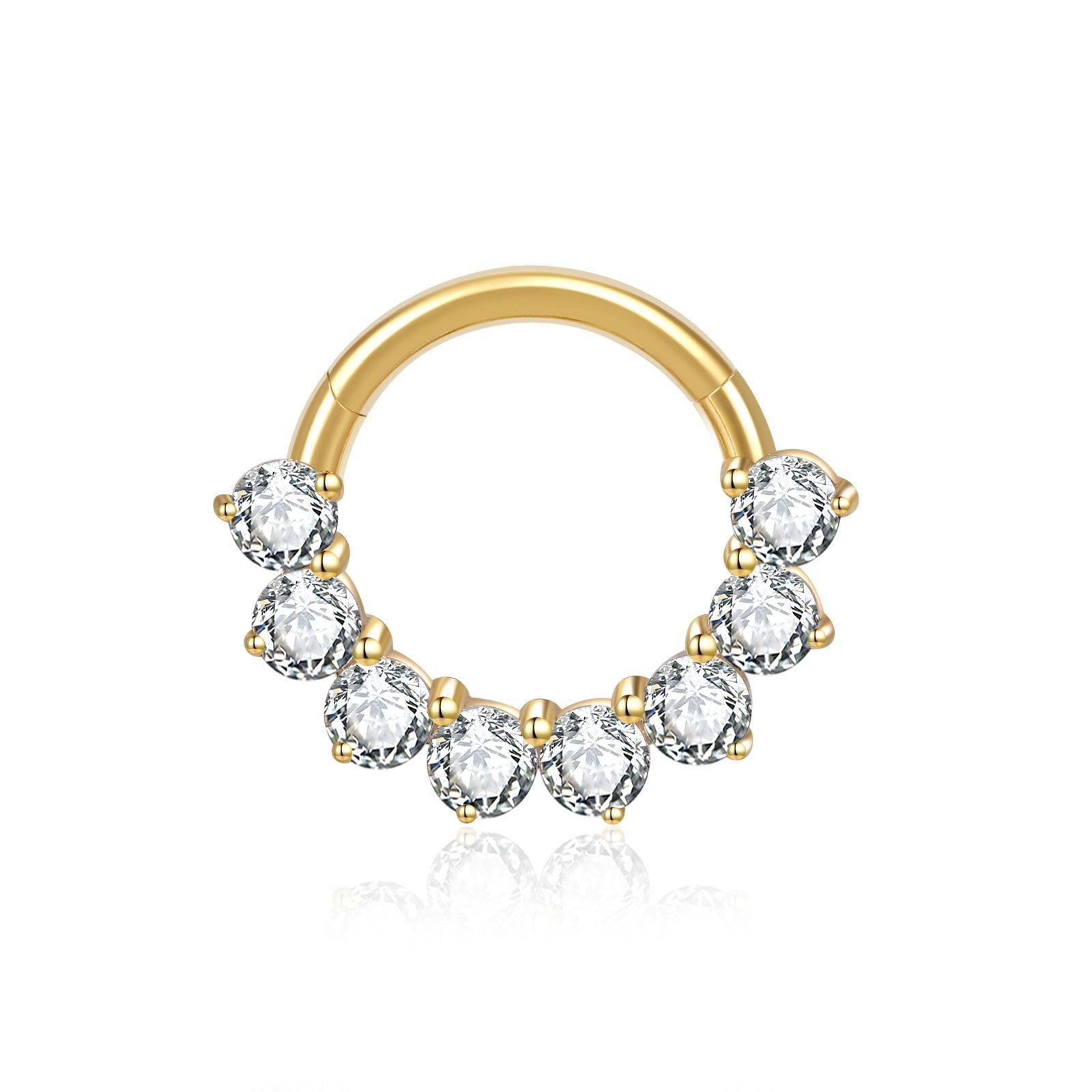 U-shape CZ titanium nose hoop